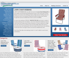 chairwebbingkits.com: Chair Webbing Kits, Replacement Webbing, Lawn Furniture Webbing, Outdoor Furniture Parts USA
We offer best quality chair webbing kits, replacement webbing, lawn furniture webbing, outdoor furniture parts in USA. For more information please fill our contact us form now