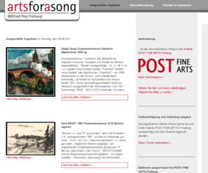 artsforasong.com: artsforasong: Die Internetauktions-Präsenz der Galerie POST FINE ARTS Freiburg
artsforasong: Die Internetauktions-Präsenz der Galerie POST FINE ARTS Freiburg