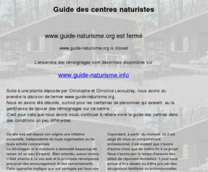 guide-naturisme.org: Guide des centres naturistes : Home
Guide des centres naturistes