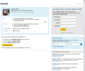 jawaharsingh.com: Jawahar Singh  | LinkedIn
View Jawahar Singh's professional profile on LinkedIn.  LinkedIn is the world's largest business network, helping professionals like Jawahar Singh discover inside connections to recommended job candidates, industry experts, and business partners.