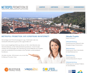 webdesign-ludwigshafen.biz: METROPOL-PROMOTION  | Webdesign Ludwigshafen, Webseitenerstellung Ludwigshafen
Wir sind Ihr Partner für Webdesign, Grafikdesign und Internetdienstleistungen im Rhein Neckar Kreis, Schwetzingen, Heidelberg, Mannheim, Oftersheim, Ketsch, Plankstadt und Eppelheim. 