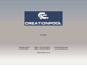 motion2web.de: CREATIONPOOL - Agentur für Onlinekommunikation in Berlin - CMS | Webdesign | Flash | Programmierung
Creationpool steht für eine Entwicklung Ihrer Webpräsenz vom ersten Designentwurf bis zur komplexen Programmierung von Datenbanksystemen.