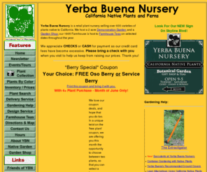 wevegonenative.com: Home: Yerba Buena Nursery, Specializing in California Native Plants and Ferns
World\