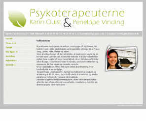 therapy.dk: Psykoterapeuterne Karin Quist & Penelope Vinding
Psykoterapeuterne Karin Quist & Penelope Vinding, psykoterapeut, psykoterapi, angst, vrede, coaching