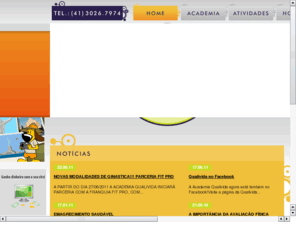 academiaqualivida.com: Academia Qualivida
A Academia Qualivida iniciou suas atividades em setembro de 2001, com sede própria, em excelente localização, no coração do Centro Cívico. Conta com uma estrutura de 500 m², divididos entre sala de ginástica multiuso, sala de musculação, avaliação física e Studio de Pilates. Há 10 anos, buscando sempre a satisfação total de nossos clientes.