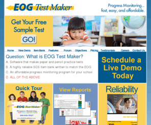 eogtestmaker.com: EOG Practice Test - EOG reading, EOG Writing, Math EOG
EOG Practice Test making software is great tool for EOG reading, EOG writing, math EOG. EOG Progress testing is also included.