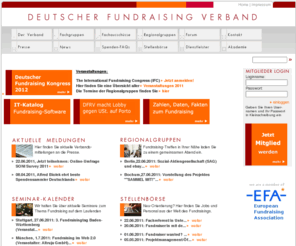 fundraisingverband.de: Willkommen beim Deutschen Fundraising Verband e.V.: Startseite
Willkommen beim Deutschen Fundraising Verband e.V.! Wir sind die Berufsorganisation der Fundraiserinnen und Fundraiser in Deutschland.