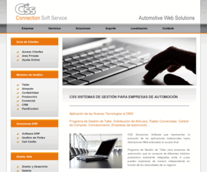 css.es: CSS Soluciones de Gestión para Empresas, DMS, Programa de Gestión de Taller, Soluciones Software, Gestión de Flotas
CSS Soluciones de Gestión para Empresas, aplicación de las Nuevas Tecnologías para Gestión Empresarial, conozca nuestro Software y descubra sus ventajas.