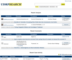 eudrp.com: UDRPsearch - WIPO / NAF / ADR.eu Domain Dispute Search
WIPO / NAF / ADR.eu Domain Dispute Search