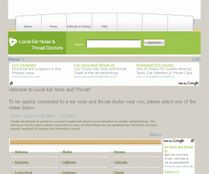 localearnoseandthroat.com: 
	Local Ear, Nose & Throat Doctors

Local Ear, Nose & Throat helps you find an ENT doctor near you!