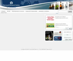 pernod-ricard-italia.com: Pernod Ricard Italia - filiale del Gruppo Pernod Ricard
Pernod Ricard Italia, filiale del Gruppo Pernod Ricard, è attualmente leader sul mercato italiano dei superalcolici.