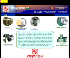 deltareflux.ro: Burete, poliuretan, fabrici, procesoare, instalatii
Total Ambiant SRL ofera fabrici si instalatii pentru produs burete sau spume poliuretanice elastice, masini de taiat burete pe verticala si orizontala