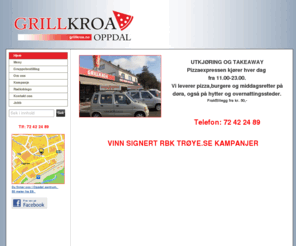 grillkroa.no: Grillkroa Oppdal -Lunsj-Middag- Pizza - Burger-Takeaway
Grillkroa Oppdal.Hjemmelaget pizza, lunsj,middag,takeaway og utkjøring.Åpent 11.00-23.00 alle dager