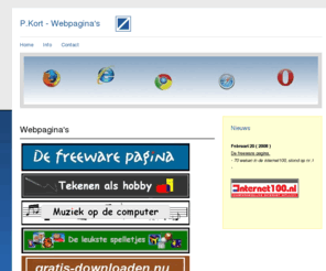 pkort.nl: P.Kort - Webpagina's
P.Kort Webpagina's - overzichtelijk, gebruiksvriendelijk, leuk en educatief