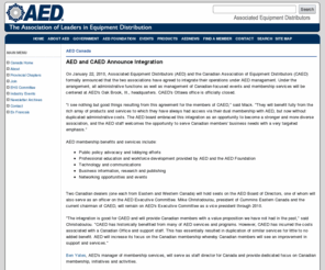 caed.org: AED Canada - Homepage
Associated Equipment Distributors (AED) is an international trade association based in Oak Brook, IL, representing construction equipment distributors, manufacturers and industry-service firms. AED members sell, service and rent equipment to such markets as heavy and light construction, mining, agriculture, forestry, aggregates, engines and industrial.