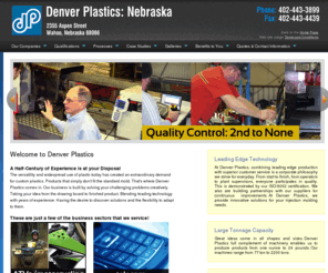 dpwahoo.com: Denver Plastics - Nebraska : Injection, Gas Assist, and Insert Molding
Denver Plastics is the industry leaders in Injection molding. Insert molding, gas assist molding, and rapid prototyping are also among many things Denver Plastics does for large scale, and small scale accounts. From ATV and personal watercraft bodies to weed trimmer handles and irrigation gates, Denver Plastics has you covered.