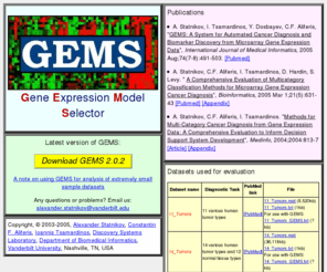 gems-system.org: GEMS: Gene Expression Model Selector
