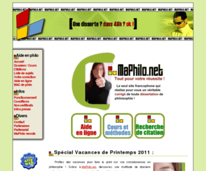 maphilo.net: Corrigé de votre dissertation de Philosophie - Ma Philo.net
Corrigé de dissertations de philo, cours en ligne de philosophie, recueil de citations et conseils méthodologiques.