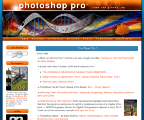 photoshop-pro.com: Photoshop-Pro.com: Free Tutorials, Free Plugins, Free Brushes, Free Actions, Photoshop Video Training
Free Adobe Photoshop Tutorials - Free Plugins - Free Photoshop Brushes - Photoshop Resources - Much More