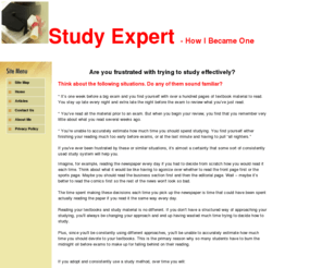 studyexpert.net: Study Expert, how to study effectively - Home
Home page for the Study Expert web site.