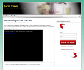 tonicpower.com: Tonic Power
Raise your emotional tone, fitness and strength with tonics