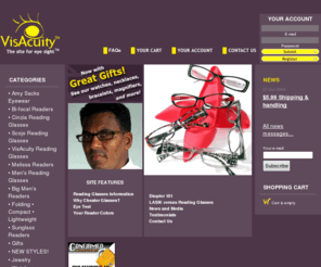 visacuity.com: Reading Glasses
Astounding selection of cool reading glasses, designer reading glasses, cheater readers, and sunglass readers for hip men and women.  We ship cheap!