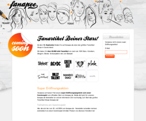 fanapee.com: fanapee - Fanartikel deiner Stars
Wir bieten dir auf fanapee.de ber 40.000 Fanartikel von mehr als 1000 Stars, Künstlern, Sängern, Bands, Schauspielern wie z.B. Avril lavigne, Simpsons,