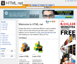 html.net: Free tutorials on HTML and CSS - Build your own website - HTML.net
Free tutorials on HTML and CSS - Build your own website - Free tutorials on HTML and CSS - Build your own website