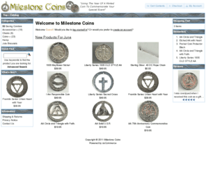 milestonecoins.com: Milestone Coins
Milestone Coins creates unique coins commemorating special events and milestones in your life.  Recovery coins for AA, NA, Al-Anon and other recovery programs.  Coins for Anniversaries of all sorts - Weddings, Birthdays, Woodstock!  Unique gifts that use the year of a minted coin to mark a special event.