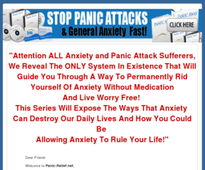 panic-relief.net: Panic Relief
Are you currently suffering from Panic Attacks and Stress? Get Panic Relief and Overcome Panic Attacks fast - we know from experience what works.