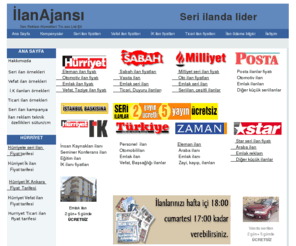 alperumitreklam.com: Hürriyet reklam, Sabah Sarı Sayfalar, Posta ilan, Milliyet ilanlar, ilan fiyatları, Gazete Seri İlan Ajansı, Hürriyet reklam servisi, Hürriyet Vefat ilanı, Sabah seri ilanlar, reklam ajansı, Posta gazetesi ilan, Gazete ilan vermek
Gazete ilan fiyatları, Hürriyet gazetesi, Seri İlan Ajansı, Sabah ilan , Posta reklam servisi,  Gazete ilan,Gazete ilanı,seriilan,seri ilan, Posta seri ilanlar,hürriyete ilan,sabah, Gazeteye ilan, Gazete ilanı, seri sayfalar,gazete ilani,hürriyet vefat 