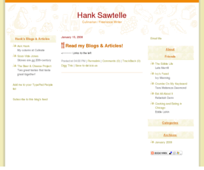 cuisinology.com: Hank Sawtelle
A Study of Food and Cooking