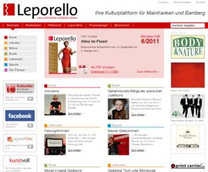 leporello-kulturmagazin.de: Startseite | Leporello – Kulturmagazin für Mainfranken und Bamberg
Leporello ist das unabhängige Kulturmagazin für Mainfranken und Bamberg.