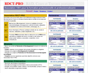 rdct-pro.com: rdct-pro
RDCT-PRO ( Recherche & Developpement , Cours et Travaux Pratique ): Association pour la formation professionnelle et professionalisante