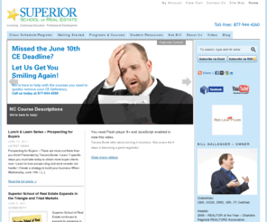 ssore.com: Superior School of Real Estate – North Carolina Continuing Education, License, Classes – Bill Gallagher
Providing NC with Real Estate continuing education, license, sales training, professional development classes in multiple locations by Bill Gallagher.  Locations covered:  Charlotte, Concord, Huntersville, Raleigh, Cary, Greensboro, Winston-Salem, Wilmington, Pinehurst, Asheville, union county, iredell county and mecklenburg county