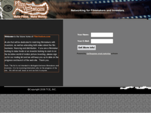 filmvestors.net: Filmvestors.com - Networking for Investors and Filmmakers.
Filmvestors is a posting site  that you can post your film proposal for film investors.  The investor can peruse each film project and contact you.