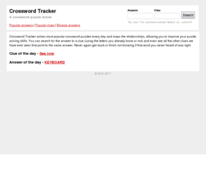 crosswordtracker.com: crossword puzzle solver - crossword puzzle tracker
