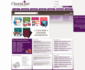 musicdynamics.co.uk: Choral Music Site: Choral Sheet Music, SATB Vocal Scores & Downloads : Choraline
Over 15,000 singers every year use Choraline. We supply choral vocal scores, SATB vocal scores, voice part rehearsal cds, voice part mp3 downloads, choir folders, choral performance cds, singing sets, choral box sets, sheet music, musical learning, musical gifts, musical toys.