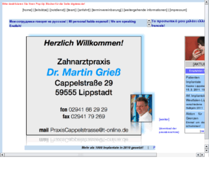 zahnplus-implantate.net: Wir kümmern uns um Ihre Zahngesundheit! | Zahnarztpraxis Dr. Martin Grieß, Lippstadt, Cappelstraße
