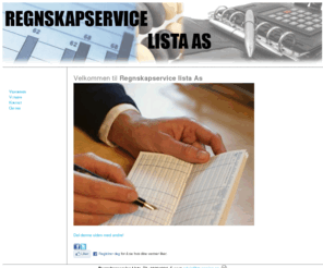 regnskapservicelista.com: Startsiden :
Velkommen til Regnskapservice lista As