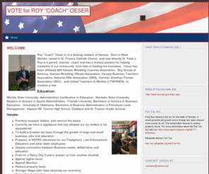 royoeser.com: Home - VOTE for ROY "COACH" OESER
Roy Oeser Candidate for House of Representives District 94  