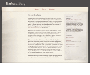 barbarabaig.com: Home - Barbara Baig
This website is maintained by Barbara Baig.