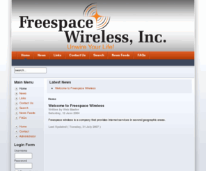 freespacewireless.net: Freespace Wireless, Inc. - Home
Freespace Wireless - Internet Service Provider for multiple regions