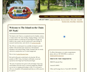 islandonthechain.com: The Island RV Park
Located just an hour north of Chicago, an exceptional resort for families, retirees, or empty nesters who enjoy boating, camping, fishing, or just enjoy the great outdoors.