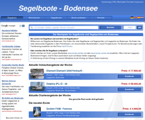 segelboote-bodensee.de: Segelboot am Bodensee kaufen / verkaufen. - segelboote-bodensee.de
Der Marktplatz für gebrauchte Segelboote und Segelyachten am Bodensee. Hier finden Sie viele Segelboote in allen Preisklassen.