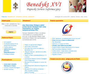 benedyktxvi.info.pl: Benedykt XVI - Papieski Serwis Informacyjny     Benedykt XVI - aktualności, artykuły, ciekawostki
Benedykt XVI - Papieski Serwis Informacyjny. Wszystko o pontyfikacie i latach poprzedzających wybór na stolice Piotrową. Benedykt XVI - artykuły, aktualności, zapowiedzi /> 
	<meta name=