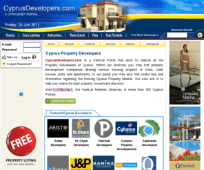 explore24.com: Cyprus Property Developers
Cyprus Property For Sale by Cyprus Developers. Use Cyprus Property Developers to find Villas, Houses, Apartments, flats, land, commercial property and offices to Buy or Rent