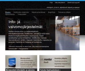 mainostaulu.com: Infonäytöt, valvomonäytöt, info-tv, valvomojärjestelmät, digitaaliset infonäytöt, infojärjestelmä, infonäyttöjärjestelmä, mainosnäytöt, infomonitori – InfoMonitor - Etusivu
