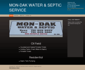 mon-dak.com: MON-DAK WATER & SEPTIC SERVICE - Home
MON-DAK WATER & SEPTIC SERVICE