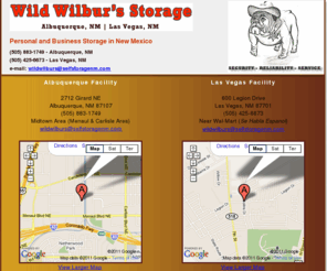 selfstoragenm.com: Wild Wilbur's Storage | Albuquerque, NM | Las Vegas, NM
Wild WIlbur's provides personal and business storage in Albuquerque and Las Vegas, New Mexico.